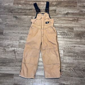 Walls Blizzard Pruf Insulated Coveralls Overalls Youth Small 6/7 Double Knee Tan